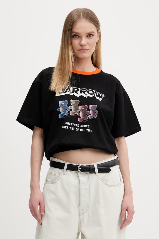 Barrow t-shirt bawełniany nadruk czarny S6BWWOTH128