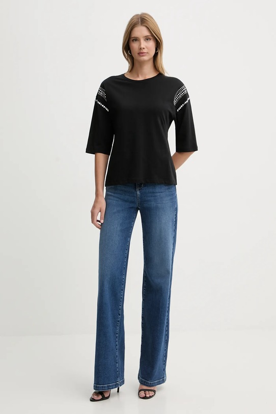 Liu Jo t-shirt bawełniany WA6128.JS904 czarny SS26