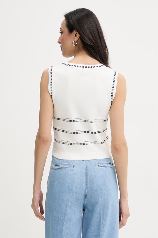 Odzież Liu Jo kamizelka damska z wiskozą WA6146.MA81R biały