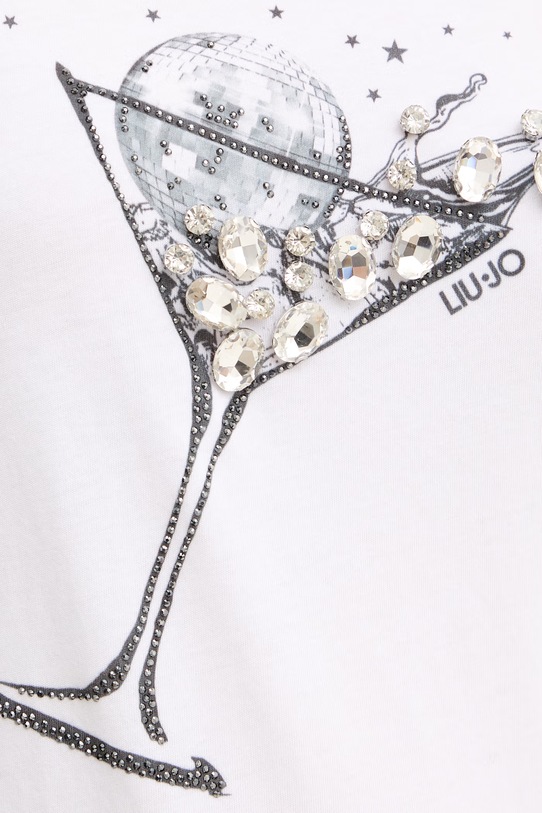 Liu Jo t-shirt bawełniany biały WA6237.JS923