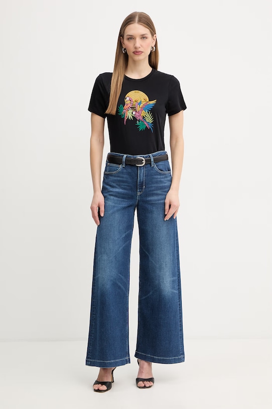 Памучна тениска Liu Jo WA6237.JS923 черен SS26