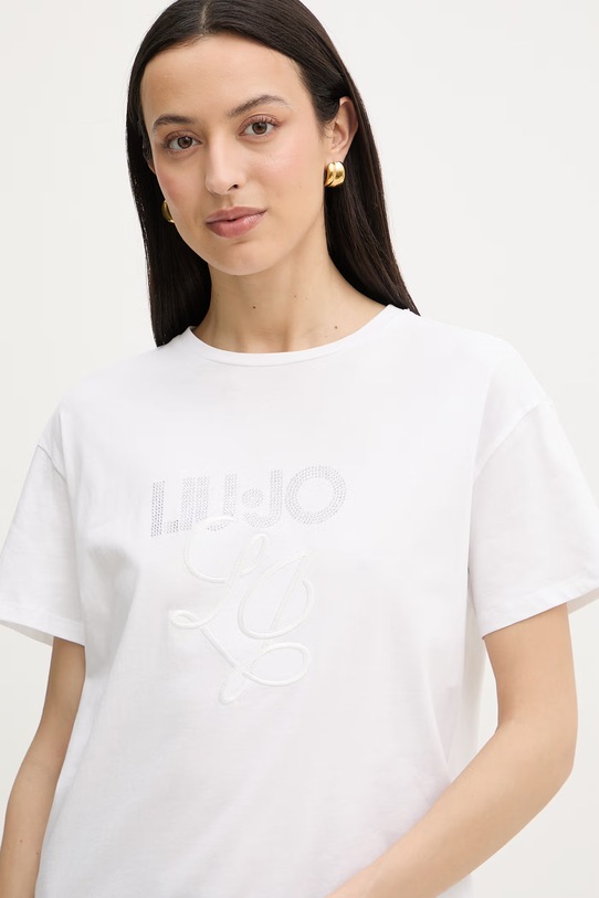 Liu Jo t-shirt damski bawełniany biały WA6238.JS923