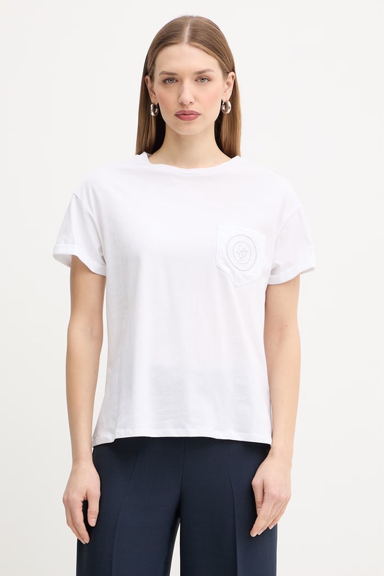 Liu Jo t-shirt bawełniany regular biały WA6372.JS923