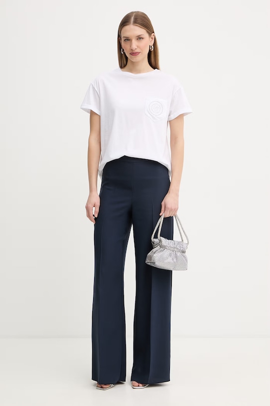 Памучна тениска Liu Jo WA6372.JS923 бял SS26