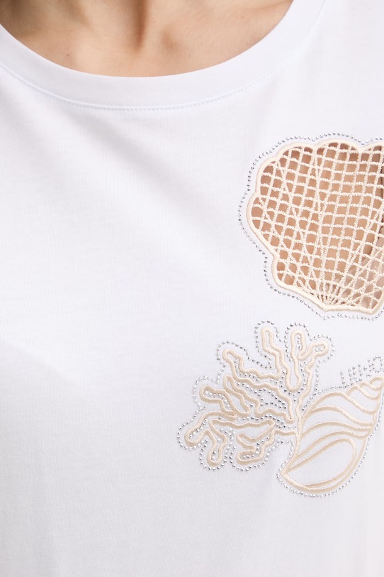 Liu Jo t-shirt damski bawełniany WA6413.JS904 biały