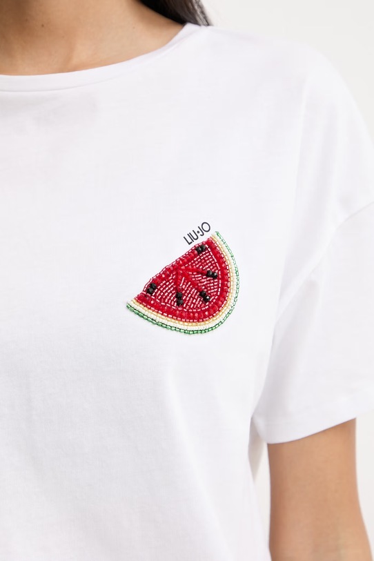 Liu Jo t-shirt damski bawełniany WA6414.JS923 biały