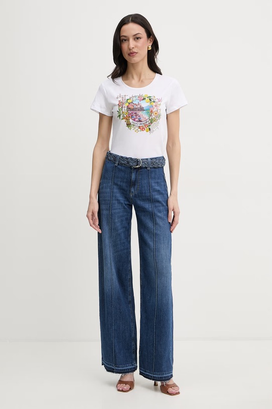 Liu Jo t-shirt damski bawełniany WA6476.JS923 biały SS26
