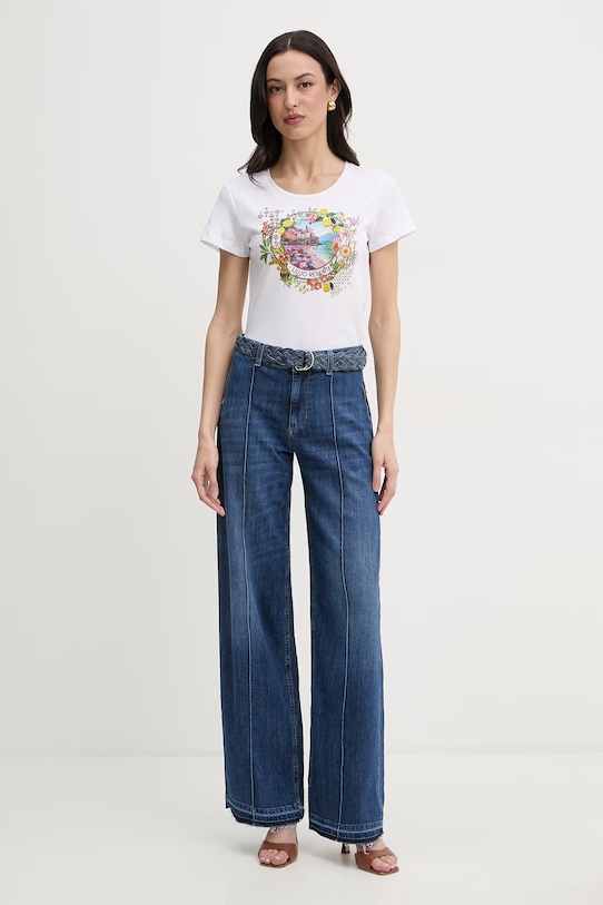 Liu Jo t-shirt damski bawełniany WA6476.JS923 biały SS26