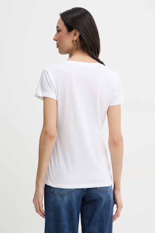 Odzież Liu Jo t-shirt damski bawełniany WA6476.JS923 biały