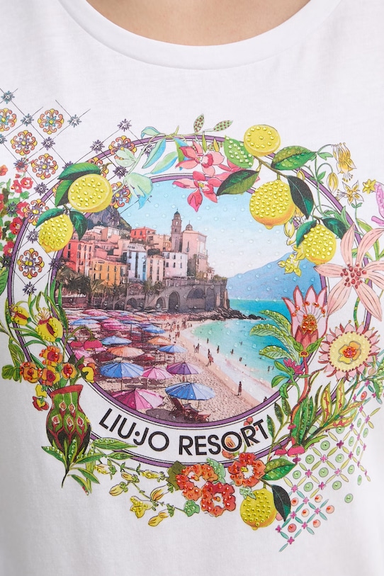 Liu Jo t-shirt damski bawełniany WA6476.JS923 biały