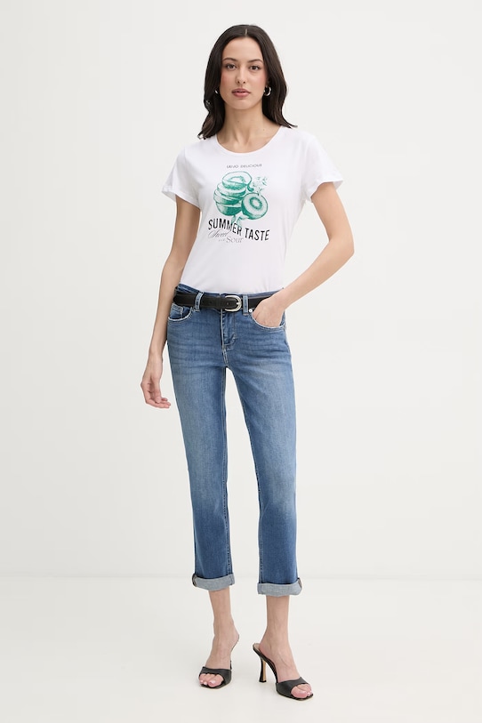 Liu Jo t-shirt damski bawełniany WA6476.JS923 biały SS26