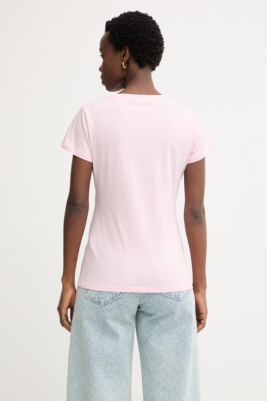 Odzież Liu Jo T-shirt damski bawełniany WA6477.JS923 różowy