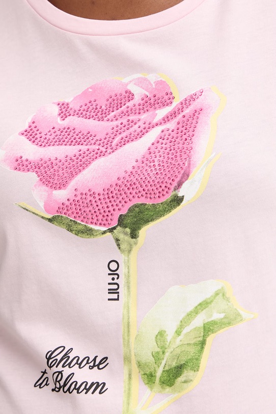 Liu Jo T-shirt damski bawełniany WA6477.JS923 różowy