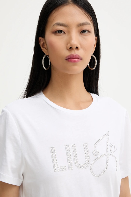 Liu Jo t-shirt bawełniany biały WA6491.JS923