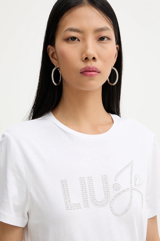 Liu Jo t-shirt bawełniany biały WA6491.JS923