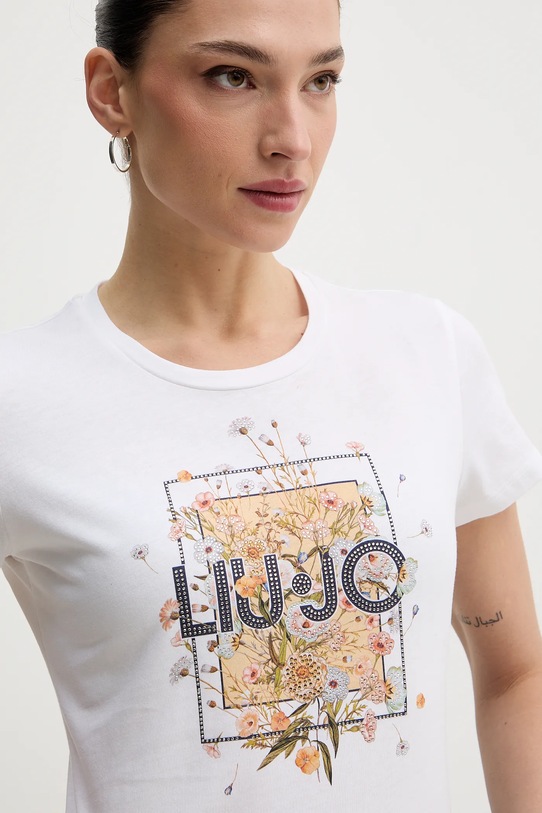 Liu Jo t-shirt bawełniany biały WA6493.JS923