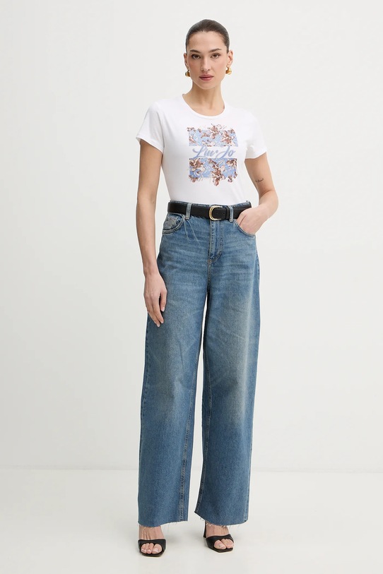 Liu Jo t-shirt bawełniany WA6493.JS923 biały SS26