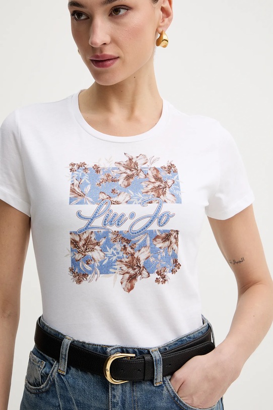Liu Jo t-shirt bawełniany biały WA6493.JS923