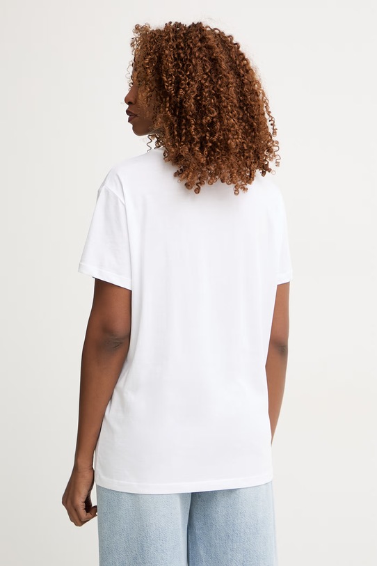 Odzież Liu Jo T-shirt damski bawełniany WA6502.JS923 biały