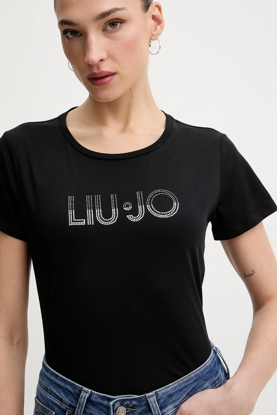 Liu Jo t-shirt bawełniany czarny TA6056.JS923