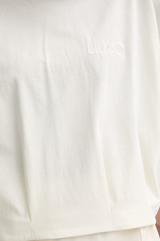 Liu Jo t-shirt damski bawełniany TA6119.JS923 beżowy