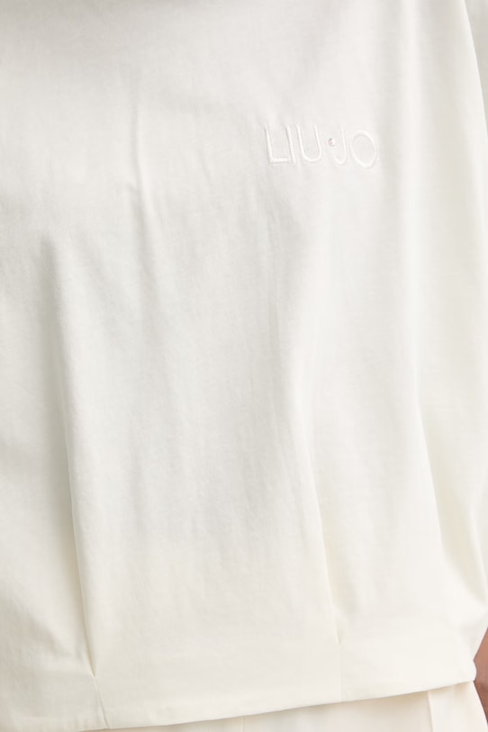 Liu Jo t-shirt damski bawełniany TA6119.JS923 beżowy