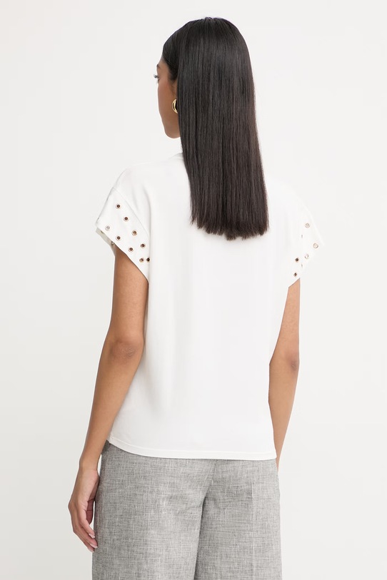 Odzież Liu Jo t-shirt damski bawełniany z elastanem TA6251.JS003 biały