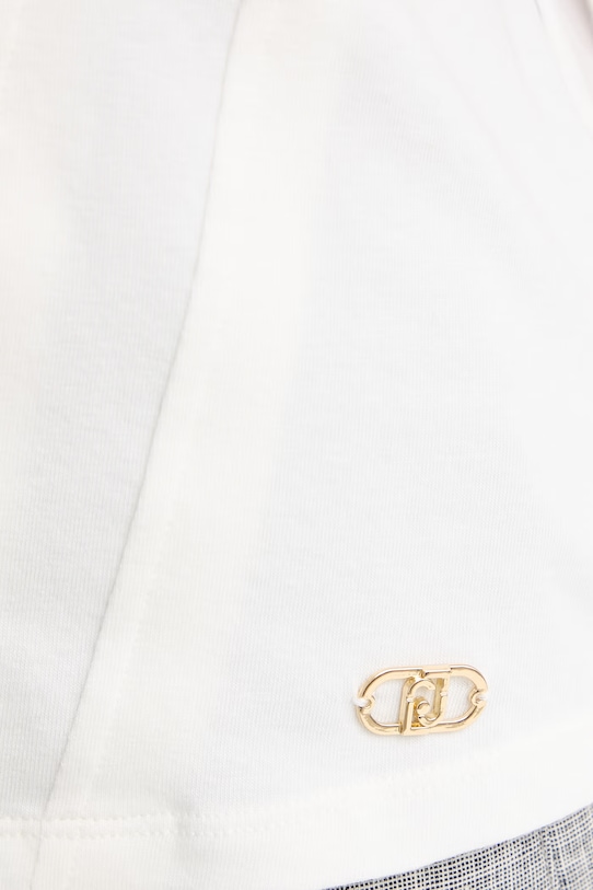 Liu Jo t-shirt damski bawełniany z elastanem TA6251.JS003 biały