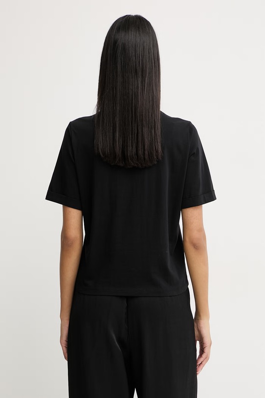 Odzież Liu Jo t-shirt damski bawełniany TA6284.JS923 czarny