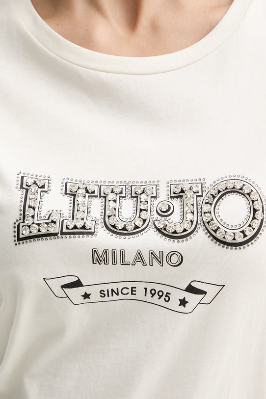 Liu Jo t-shirt damski bawełniany TA6285.JS923 beżowy