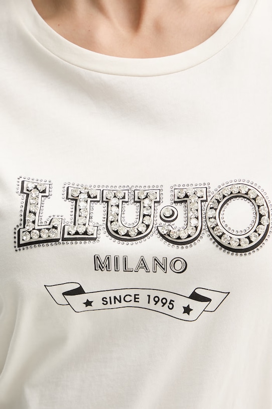 Liu Jo t-shirt damski bawełniany TA6285.JS923 beżowy