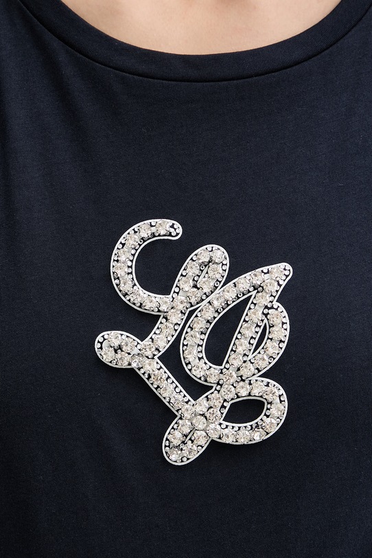 Liu Jo t-shirt damski bawełniany TA6285.JS923 granatowy