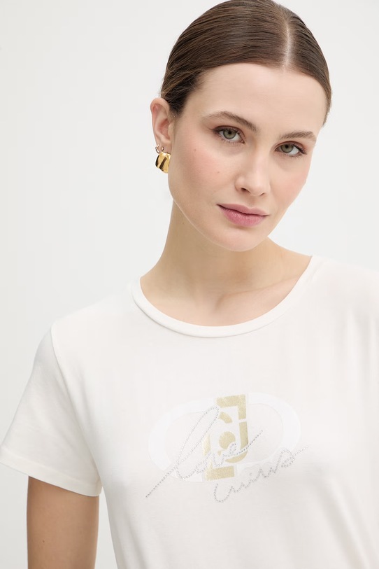 Liu Jo t-shirt beżowy TA6287.JS003