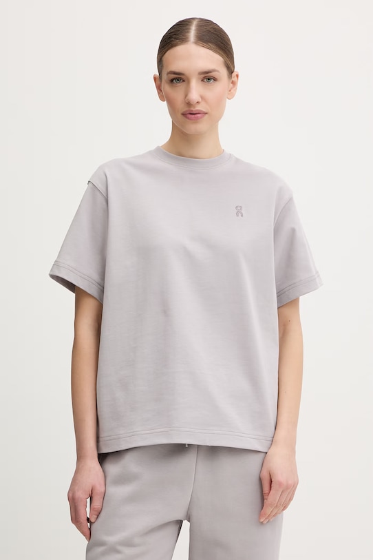 Памучна тениска On Club Collective свободна сив 1WG11074425
