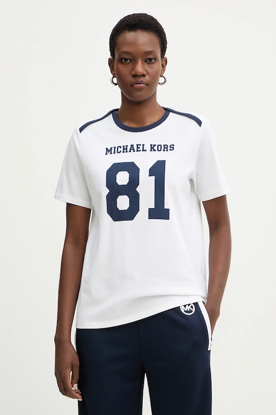 MICHAEL Michael Kors t-shirt bawełniany bawełna beżowy MR651WT97J