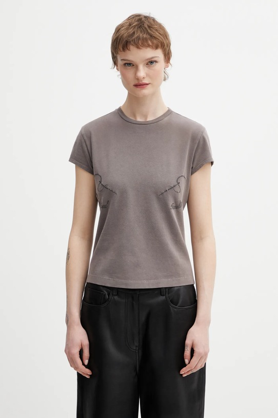 Jean Paul GAULTIER t-shirt Needles okrągły brązowy 26.01.W.TO404.J032