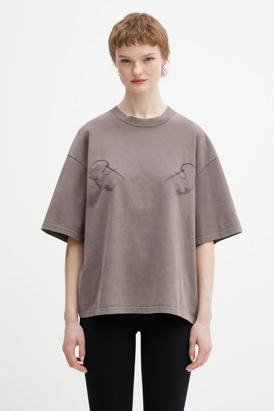 Jean Paul GAULTIER t-shirt bawełniany Needles bawełna brązowy 26.01.W.TO405.J033