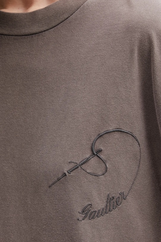 Jean Paul GAULTIER t-shirt bawełniany Needles brązowy 26.01.W.TO405.J033