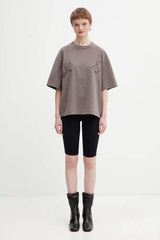 Jean Paul GAULTIER t-shirt bawełniany Needles 26.01.W.TO405.J033 brązowy