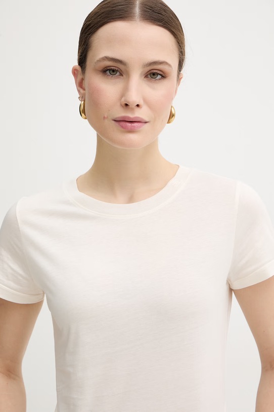 Marella t-shirt bawełniany MLMEURO 2613971015200 beżowy