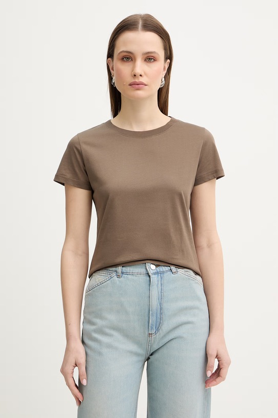 Marella t-shirt bawełniany MLMEURO bawełna brązowy 2613971015200