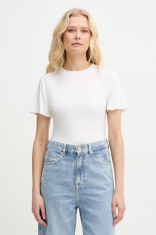 Marella t-shirt ZINNIA z elastanem beżowy 2613971024200