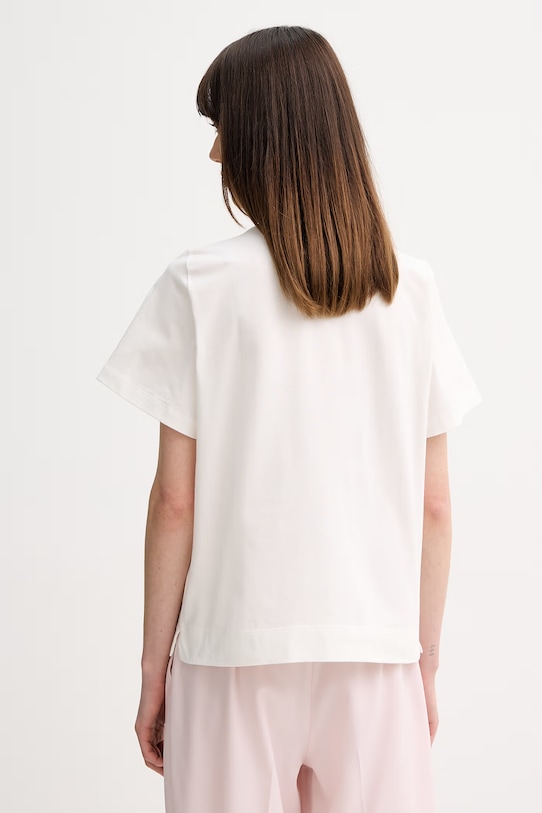 Odzież Marella t-shirt damski bawełniany z elastanem Emme by Marella 2615971041200 biały