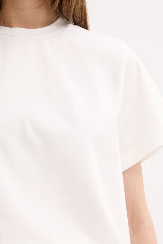 Marella t-shirt damski bawełniany z elastanem Emme by Marella 2615971041200 biały