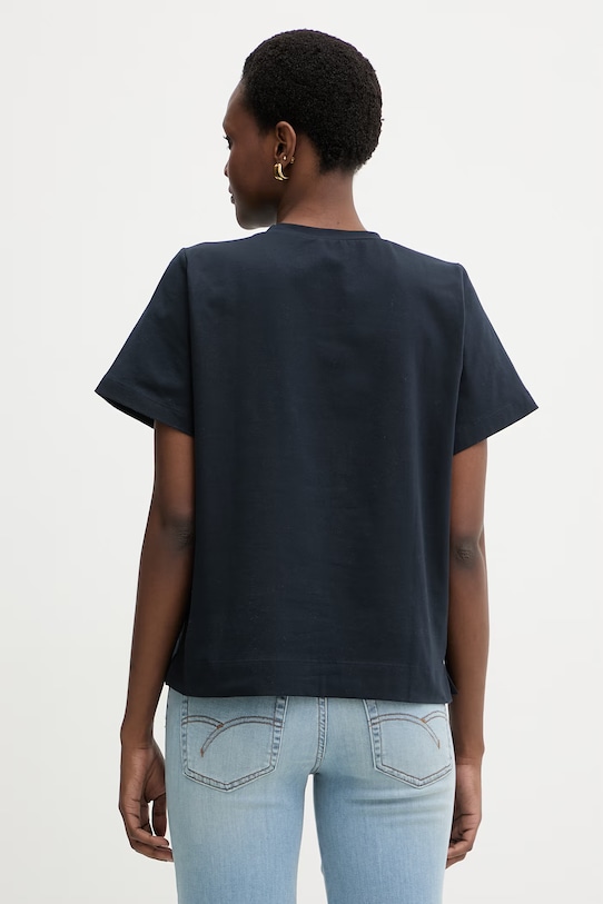 Oblečenie Dámske bavlnené tričko s elastanom Marella Emme by Marella 2615971041200 tmavomodrá