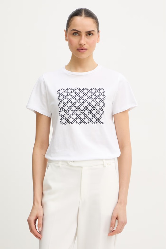 Bombažna kratka majica Marella Emme by Marella Potisk bela 2615971051200