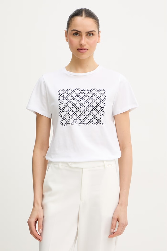 Bavlnené tričko Marella Emme by Marella potlač biela 2615971051200