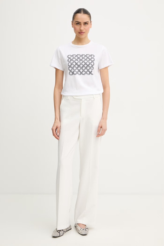 Bombažna kratka majica Marella Emme by Marella 2615971051200 bela SS26