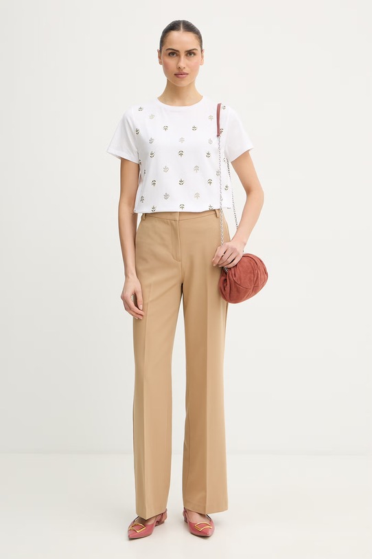 Marella t-shirt bawełniany Emme by Marella 2615971061200 biały SS26