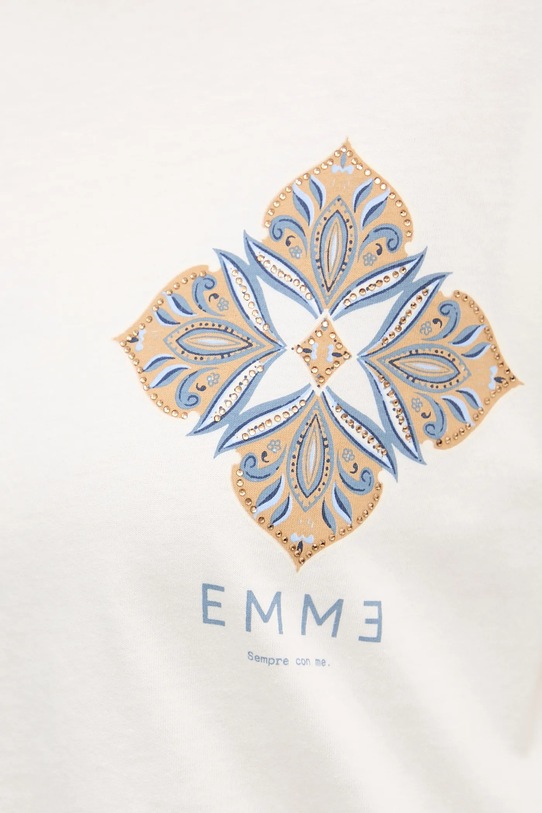 Marella t-shirt bawełniany Emme by Marella 2615971071200 beżowy